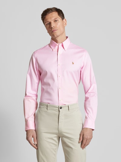 Polo Ralph Lauren Slim fit zakelijk overhemd met labelstitching Rosé - 4