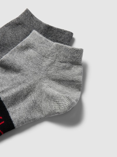 CK Calvin Klein Sneakersocken mit Label-Print im 2er-Pack Modell 'RIBBO' Mittelgrau 2