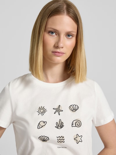 Tom Tailor T-shirt o kroju regular fit z czystej bawełny Biały 3