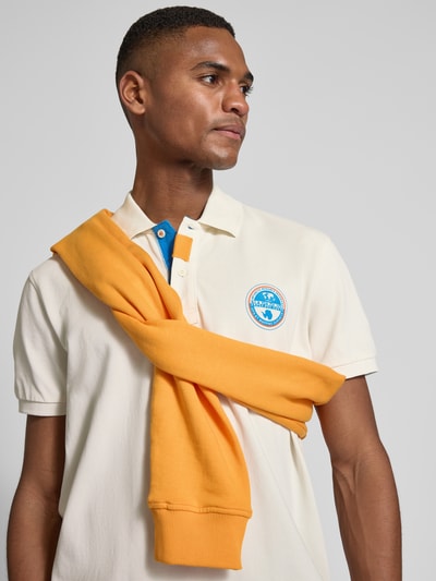Napapijri Regular Fit Poloshirt mit Label-Stitching Modell 'CLANIS' Offwhite 3
