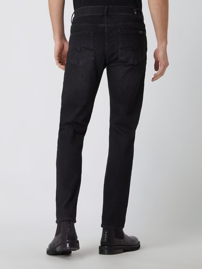 7 For All Mankind Slim tapered fit jeans met stretch, model 'Slimmy' Donkergrijs - 5