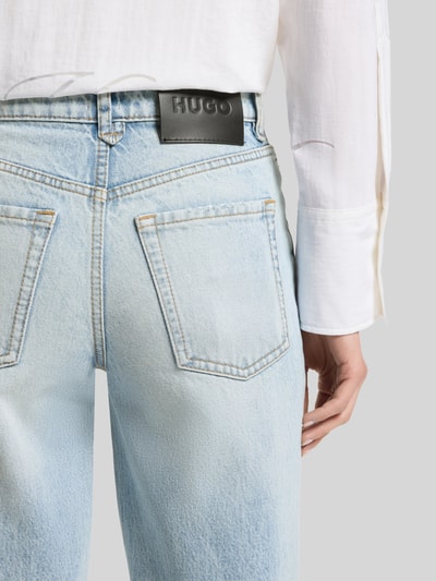 HUGO Straight Fit Jeans aus reiner Baumwolle Hellblau 3