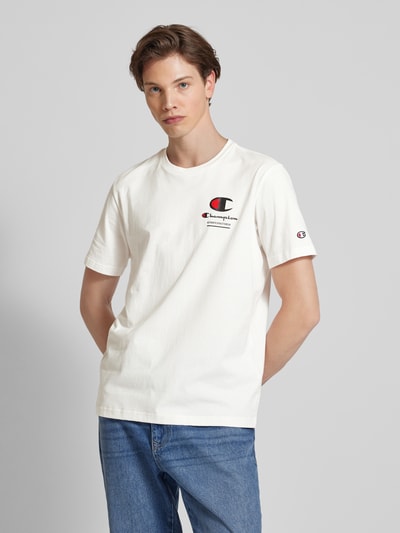 CHAMPION T-shirt z nadrukiem z logo Złamany biały 4