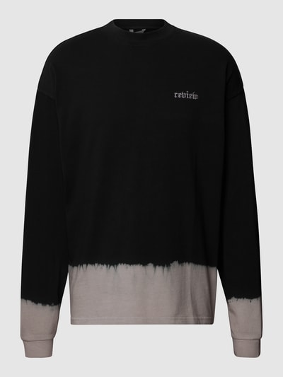 REVIEW Langarmshirt im Print-Details Schwarz 2