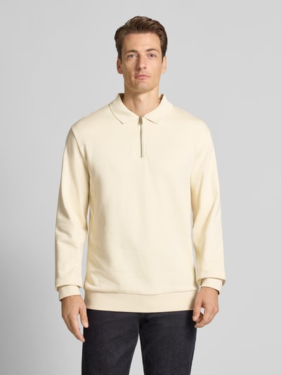 Lindbergh Relaxed Fit Poloshirt mit Label-Detail Stein 4