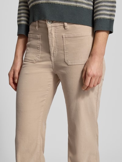 OPUS Flared fit corduroy broek in ribcordlook, model 'Ebbi' Beige - 3