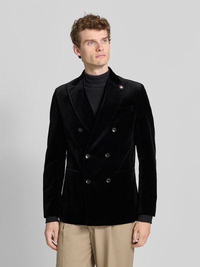 CG - Club of Gents Slim Fit Sakko aus Samt Modell 'Phinix' Black 4