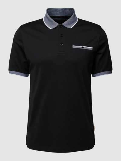 bugatti Poloshirt mit Kontraststreifen Black 2