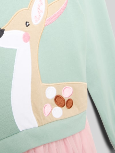 DANAMADE Regular Fit Kleid mit Motiv-Stitching Modell 'Linnea' Mint 2