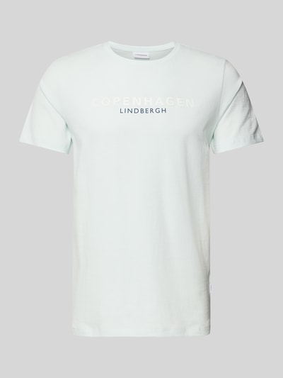 Lindbergh T-Shirt mit Label-Print Modell 'Copenhagen' Hellblau 2