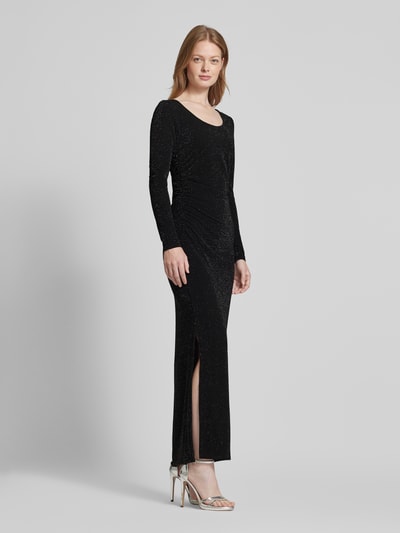 Selected Femme Maxi-jurk met plooien opzij, model 'MARWA' Zwart - 1