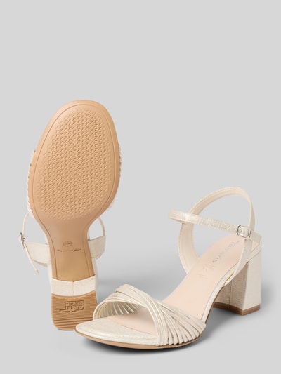 Tamaris sandalen met leer binnenzool Metallic beige - 4