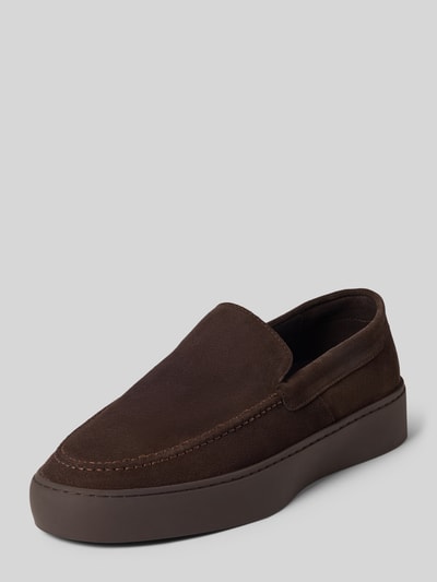 Steve Madden Loafersy z welurowej skóra bydlęca z gumowa podeszwa model 'Leyton' Ciemnobrązowy 1