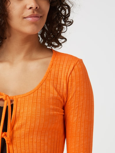 Noisy May Cropped Cardigan mit Schnürungen Modell 'Paula'  Orange 3