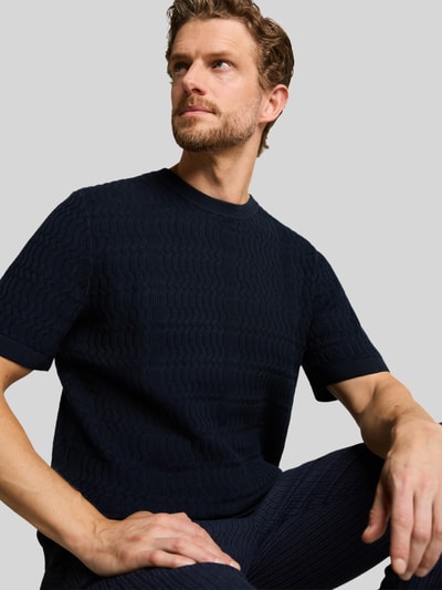 Tom Tailor Sweter w kroju regular fit z czystej bawełny Granatowy 3