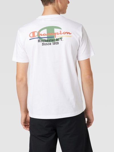 CHAMPION T-shirt z wyhaftowanymi logo Biały 5