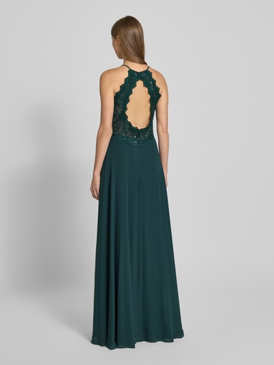 V.M. Avondjurk met kant en cut-out op de rug Donkergroen - 5