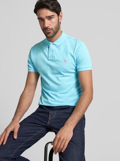 Polo Ralph Lauren Poloshirt mit Label-Stitching Tuerkis 3