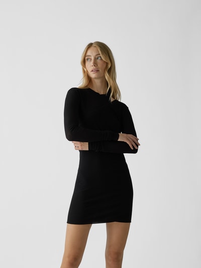 Rick Owens Minikleid in Ripp-Optik Schwarz 4