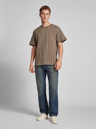 KARL KANI T-Shirt mit Label-Stitching Khaki 1