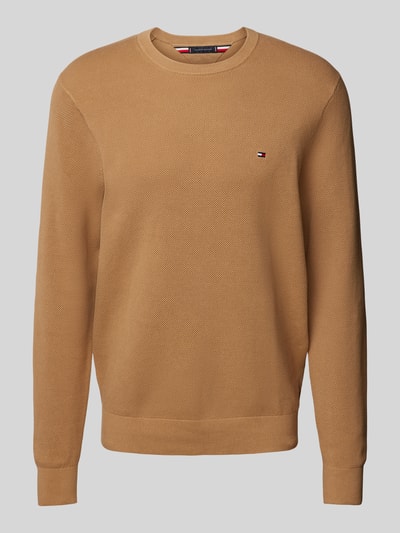 Tommy Hilfiger Strickpullover mit Logo-Stitching Camel 1