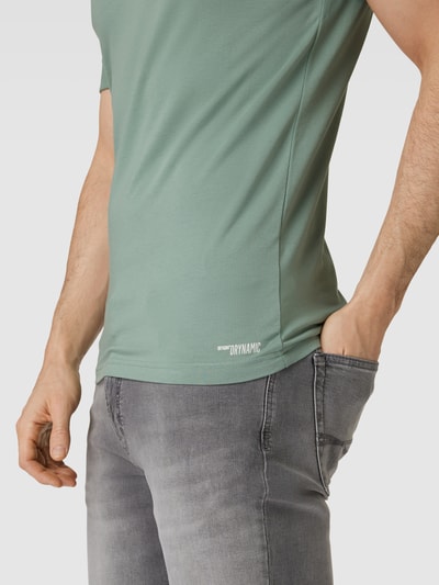 Drykorn T-Shirt mit gerippten Ärmelabschlüssen Modell 'ANTON' Mint 3