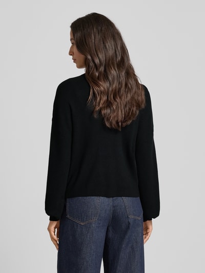Vero Moda Regular fit gebreide pullover van viscosemix, model 'NANCY' Zwart - 5