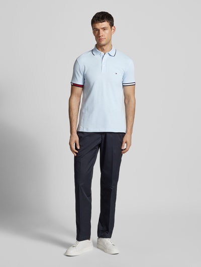 Tommy Hilfiger Slim Fit Poloshirt aus Baumwoll-Elasthan-Mix Hellblau 1