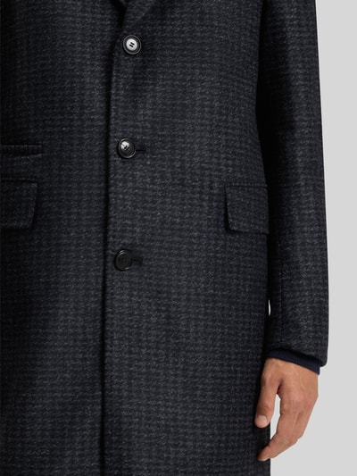 BOSS Płaszcz o kroju krój slim fit z domieszką wełny dziewiczej model 'H-HYDE-J-BIB-PAD-254' Granatowy 6