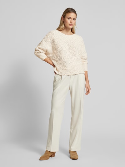 Apricot Strickpullover mit U-Bott-Ausschnitt Offwhite 1