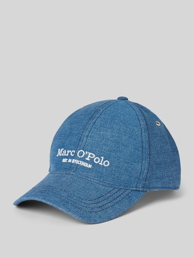 Marc O'Polo Baseballpet met labelstitching Blauw - 1