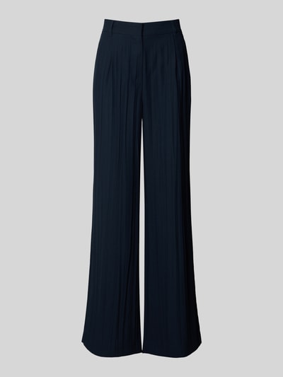Produktfoto, Wide Leg Stoffhose mit Gürtelschlaufen von MAX&Co., Optik: Unifarben, Passform: Wide Leg, Paspeltaschen, glatter Stoff