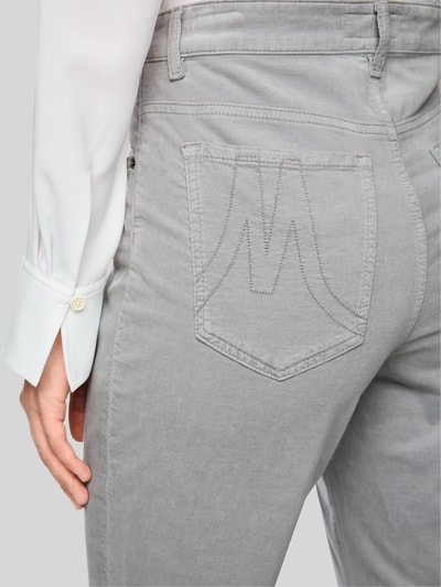 Marc Cain straight fit broek met corduroystructuur Lichtgrijs - 6