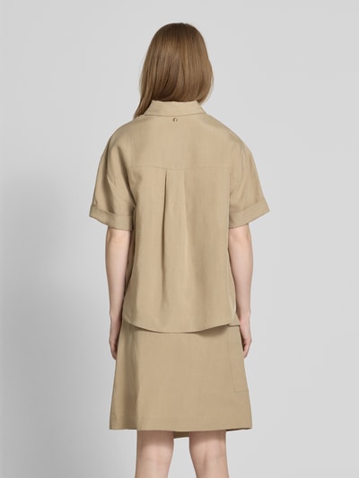 MOS MOSH Regular Fit Bluse aus Lyocell-Leinen-Mix Modell 'Havannah Alexis' Hellbraun 5