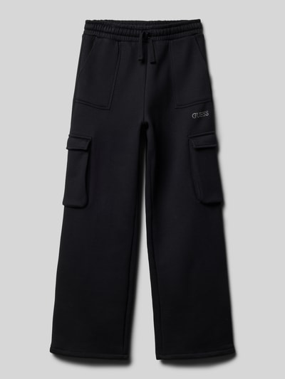 Guess Spodnie dresowe z prostą nogawką i kieszeniami cargo model ‘ACTIVE PANTS’ Czarny 1