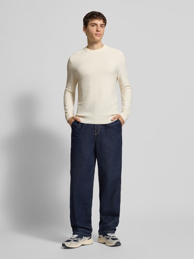 Superdry Sweter z dzianiny z prążkowanymi wykończeniami Złamany biały 1