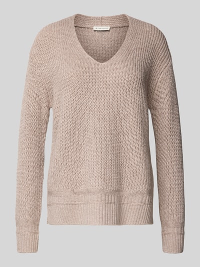 Tom Tailor Regular fit gebreide pullover van katoenmix  Taupe - 2