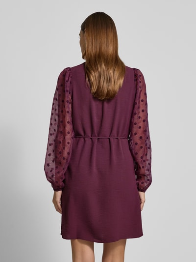 VERO MODA Fließendes Cocktailkleid mit semitransparenten Ärmeln Modell 'ALVA' Bordeaux 5