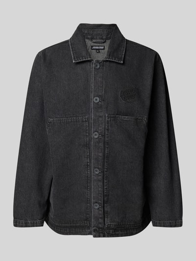 SANTA CRUZ Jeansjack met labelstitching Zwart - 1