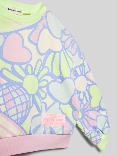 Productfoto, sweatshirt im Allover-Look van BILLIEBLUSH, mix van katoen en elastaan, relaxed fit, all-over look, ronde hals, labeldetail