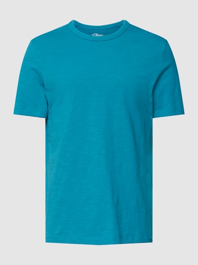 s.Oliver RED LABEL T-Shirt mit Rundhalsausschnitt Modell 'Slub' Petrol 2