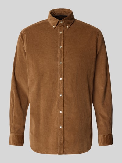 Christian Berg Men Freizeithemd mit Knopfleiste Cognac 2