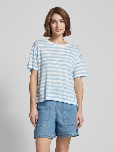 Weekend Max Mara T-shirt met extra brede schouders, model 'FALLA' Bleu - 4