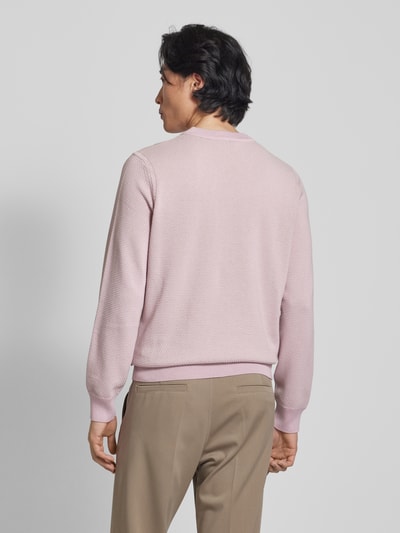 BOSS Orange Gebreide pullover met structuurmotief, model 'Kaponski' Violet - 5