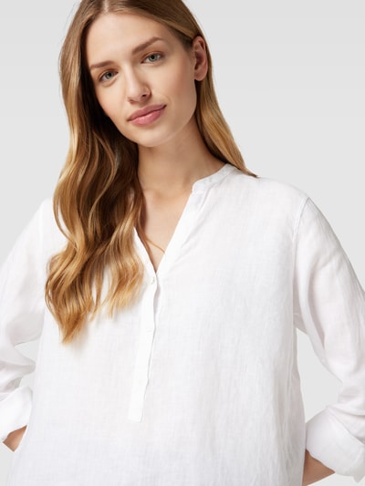 MOS MOSH Leinenbluse mit Tunikakragen Modell 'Danna' Weiss 3