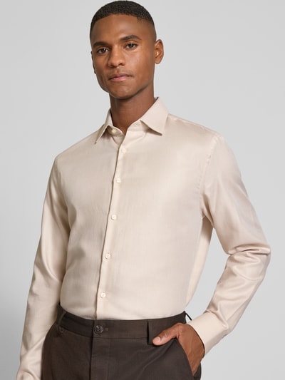 Jake*s Koszula biznesowa o kroju slim fit z listwą guzikową Piaskowy 3