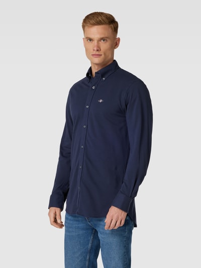 Gant Koszula casualowa o kroju regular fit z kołnierzykiem typu button down model ‘PIQUE’ Granatowy 4