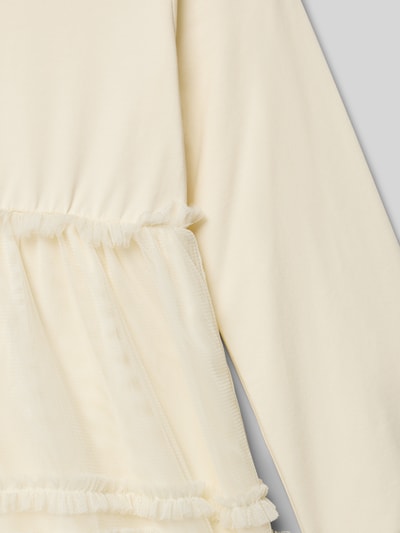 Steiff Knielanges Kleid mit Rüschen und Rundhalsausschnitt Ecru 2