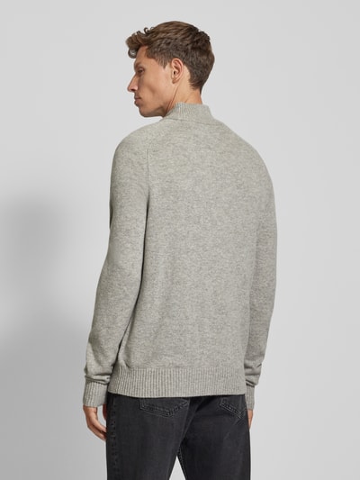 Tommy Hilfiger Wollpullover mit Stehkragen Modell 'LAMBSWOOL' Hellgrau 5