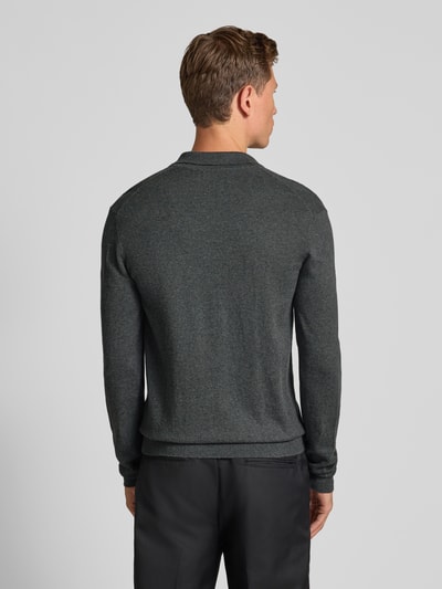 Casual Friday Gebreide pullover met kasjmier en polokraag, model 'FRODE' Donkergrijs - 5